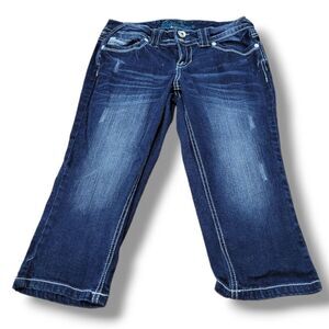 Ariya Jeans Size 3 /4 W24"xL17.5" Capri Jeans Capris Cropped Jeans Stretch Blue